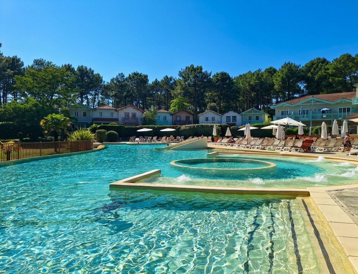Grande piscine chauffée de la résidence