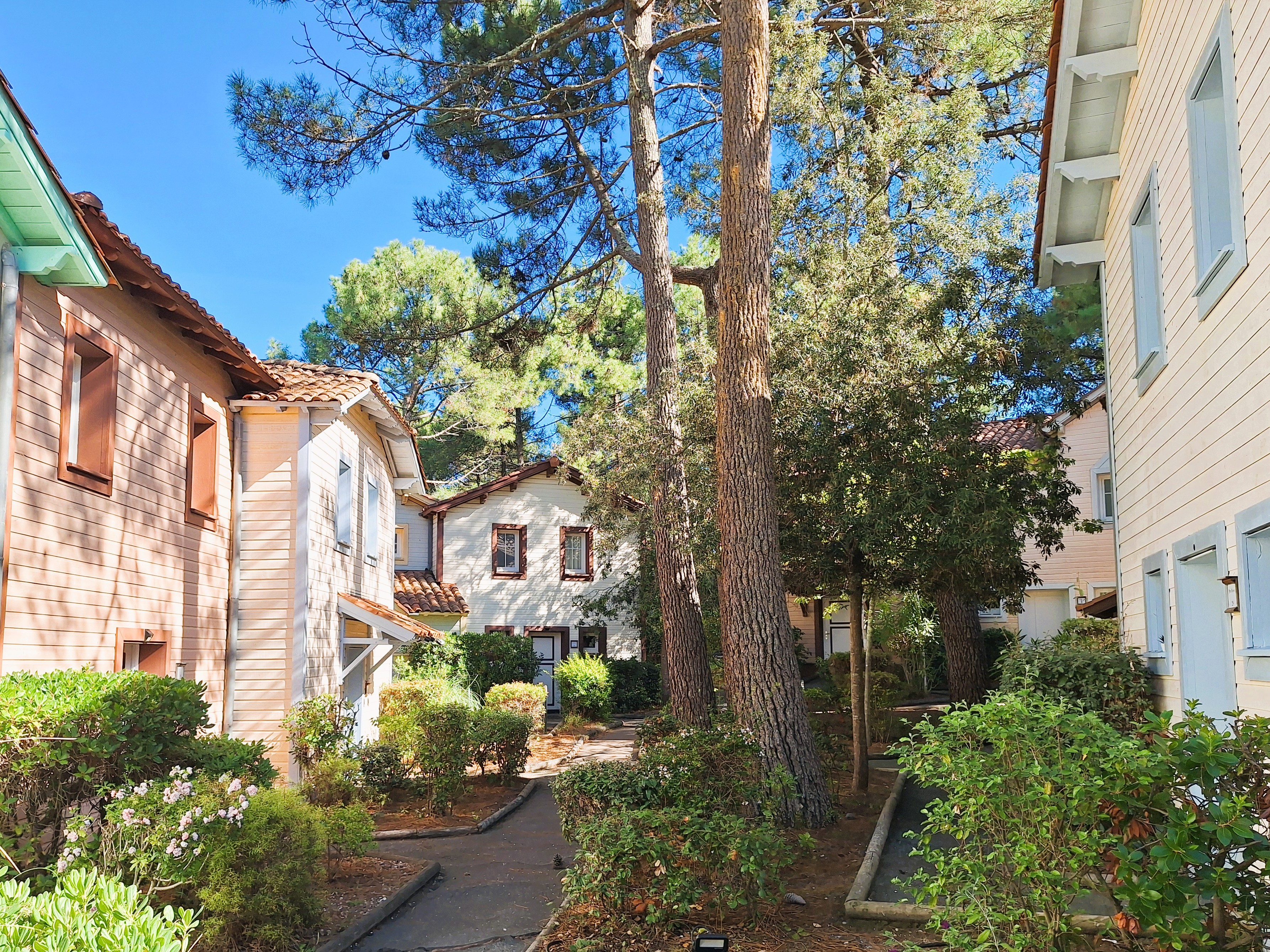 Maisons aux bardages colorés de la résidence